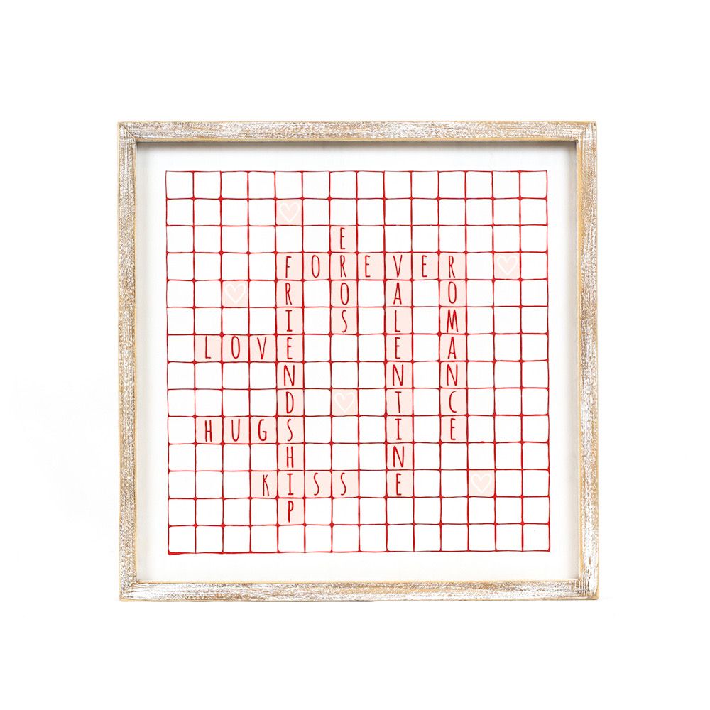 14" Reversible Wood Frame Sign - Love and Luck | Multicolor