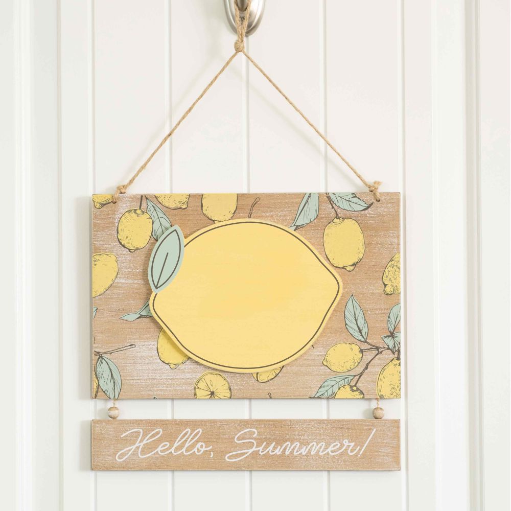 12" x 10" Reversible Hanging Wood Sign - Let Freedom Ring and Hello Summer | Multicolor