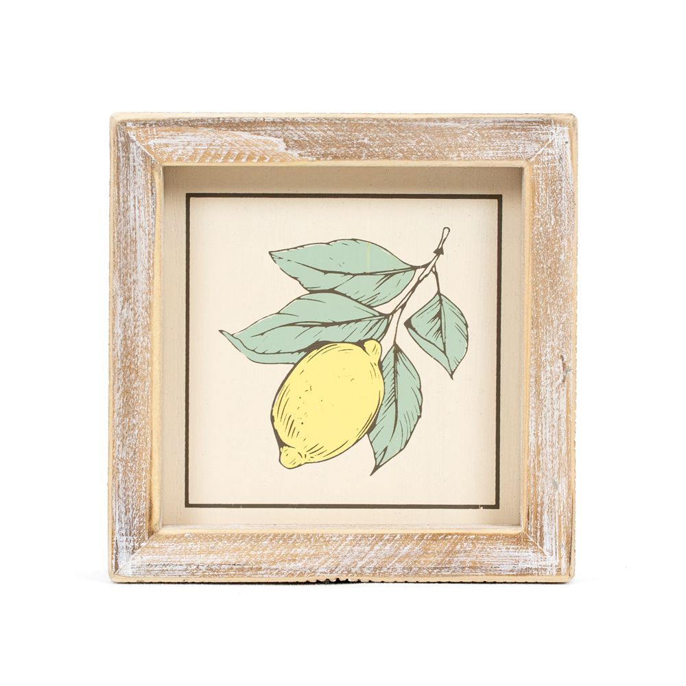 5" Reversible Wood Frame Sign - Star/Lemon | American Summer Collection