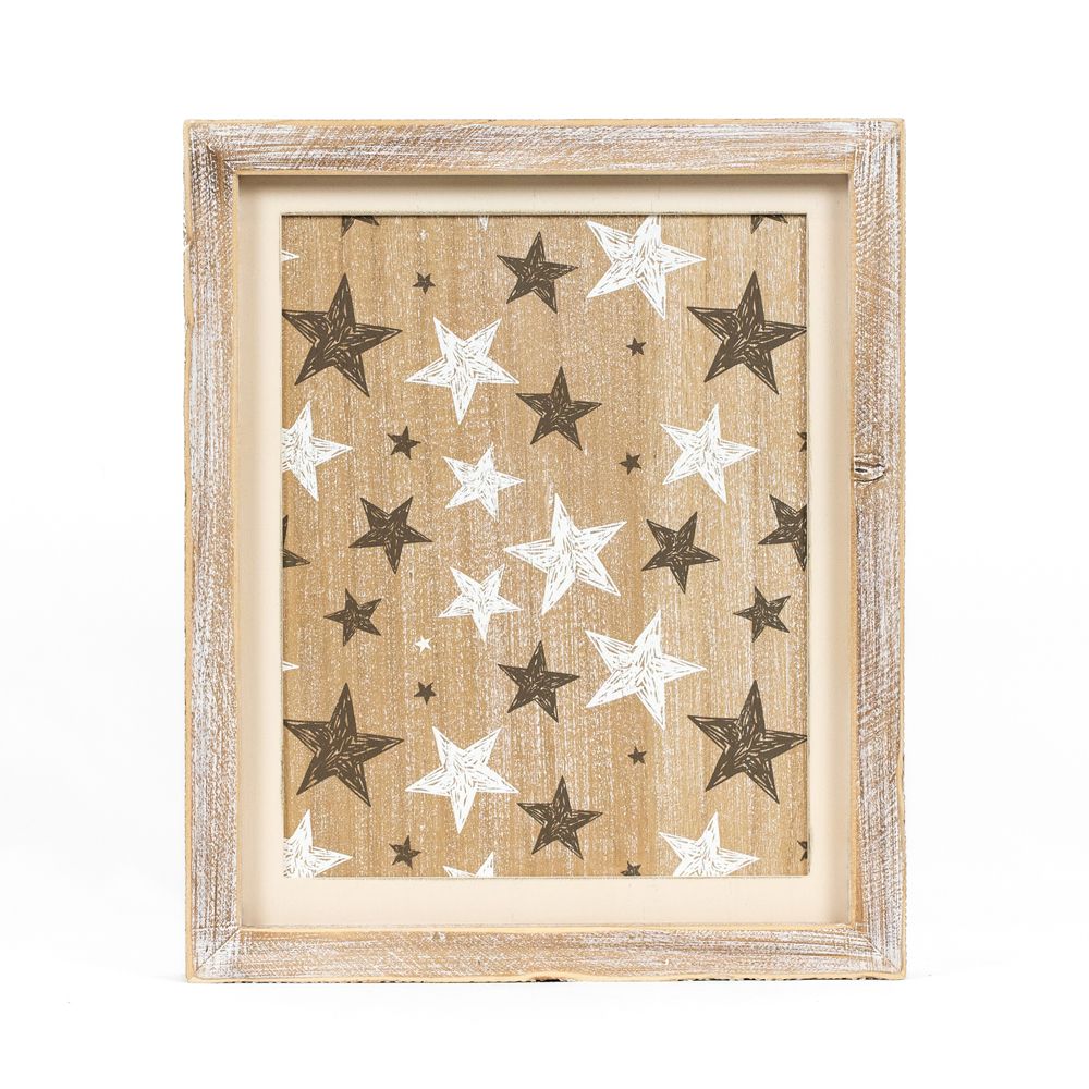 10" x 12" Reversible Wood Frame Sign - Stars and Lemons | Multicolor