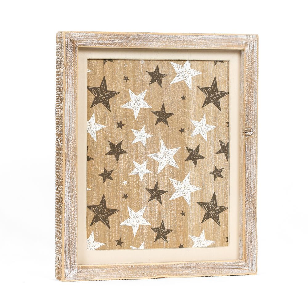 10" x 12" Reversible Wood Frame Sign - Stars and Lemons | Multicolor