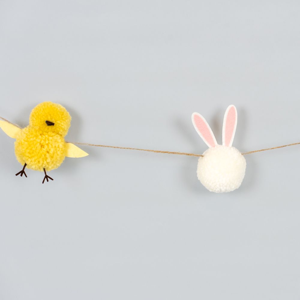 5ft Pom Pom Garland - Bunny and Chick | Bunnies and Blooms Collection