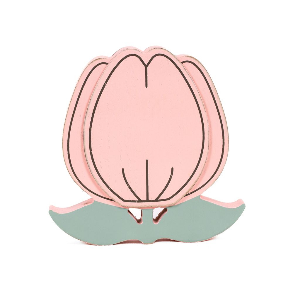 6" Reversible Chunky Wood Shape - Tulip | Bunnies and Blooms Collection