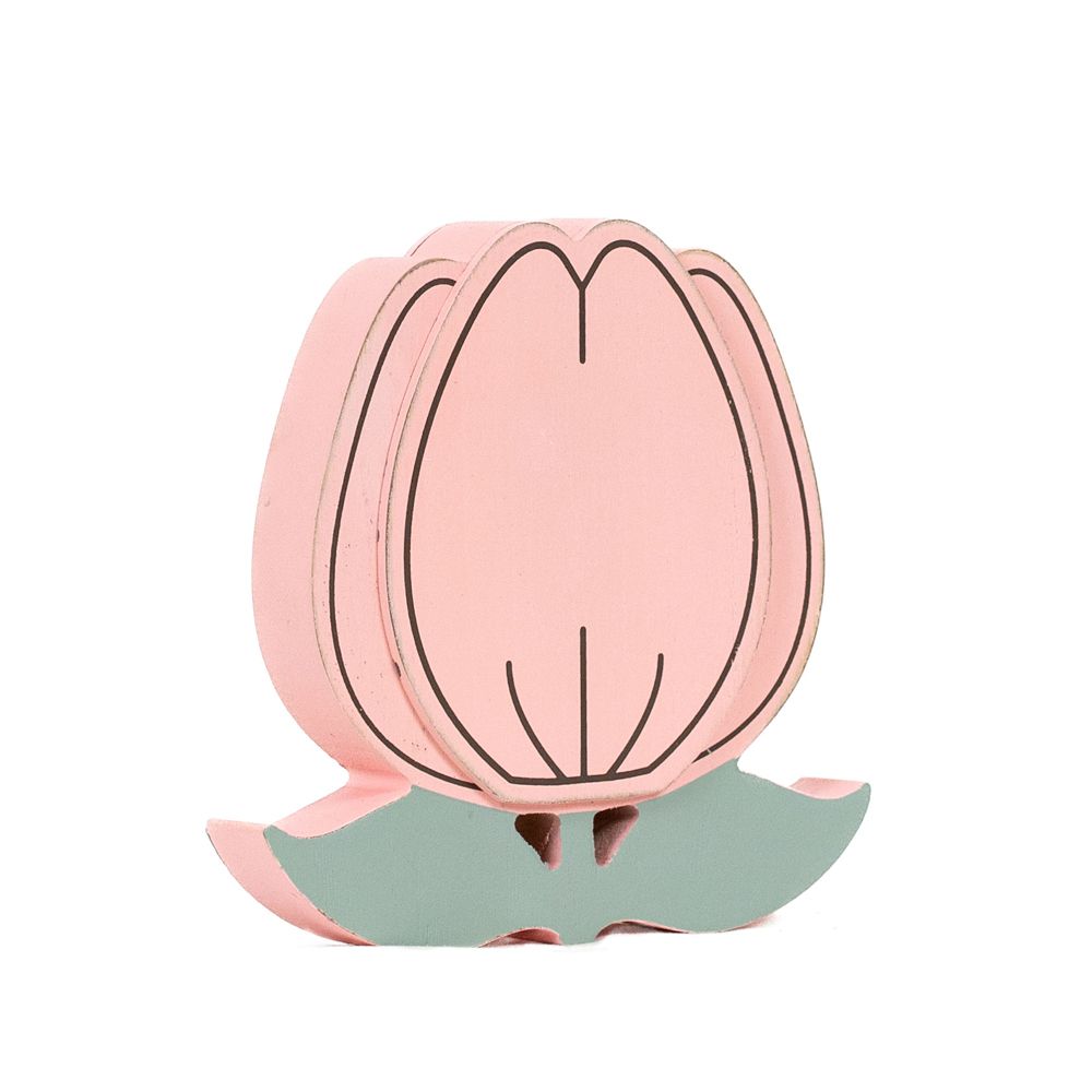 6" Reversible Chunky Wood Shape - Tulip | Bunnies and Blooms Collection