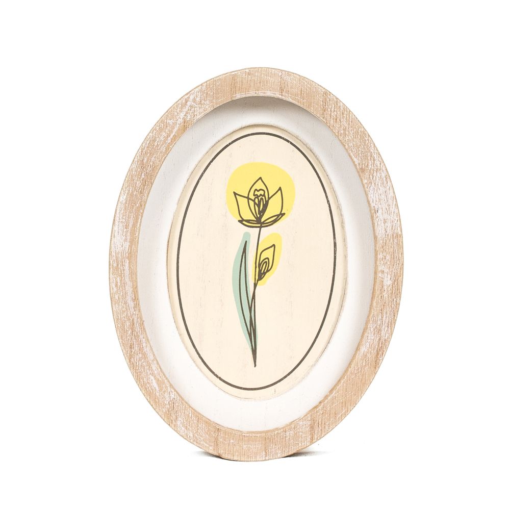 6x8x1.5 rvs oval wood frame sign (DAFFODIL)