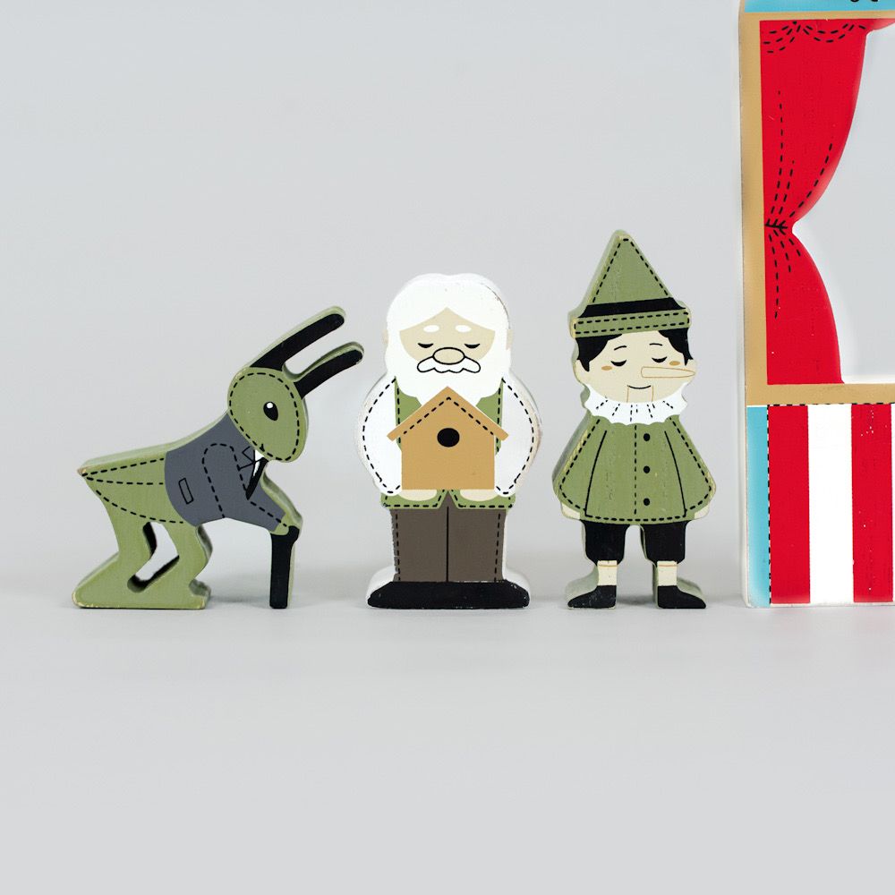 Wood Storybook Set - Pinocchio | Woodland Story Books Collection (Set of 7)