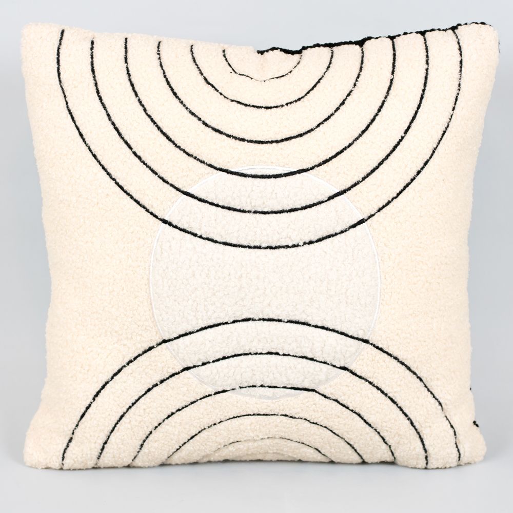 16" x 16" Reversible Pillow - Circles | Multicolor | Neutral Mod Collection