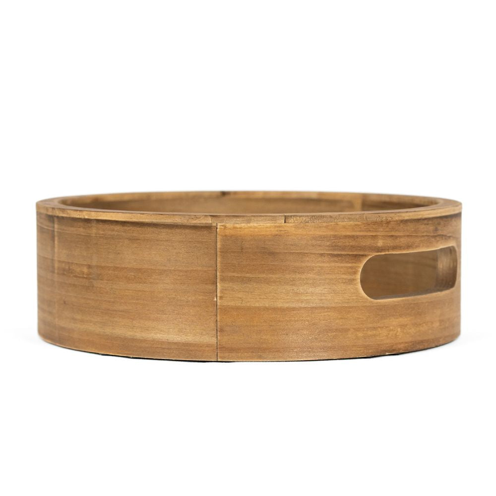 10" Round Wood Mirror Tray - Natural | Neutral Mod Collection