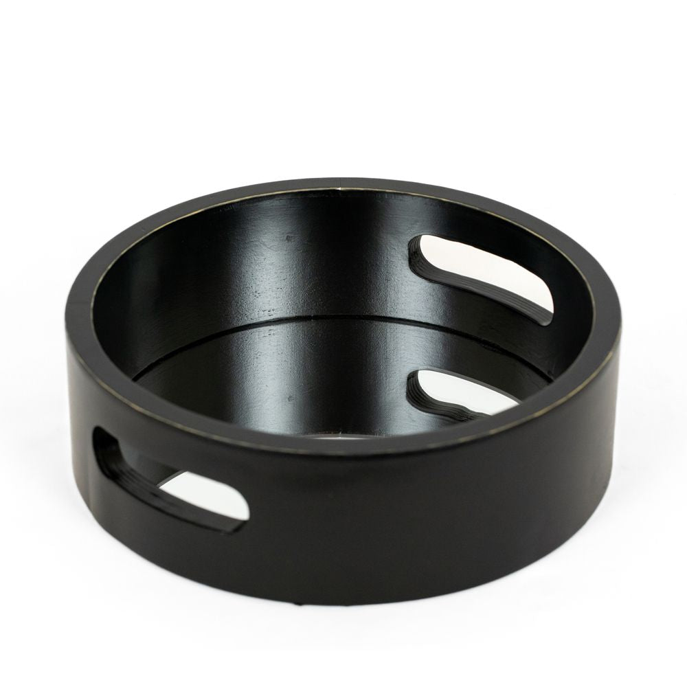 10" Round Wood Mirror Tray - Black | Neutral Mod Collection