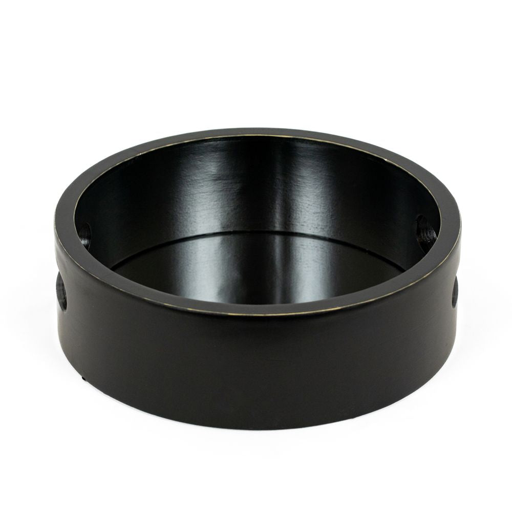 10" Round Wood Mirror Tray - Black | Neutral Mod Collection