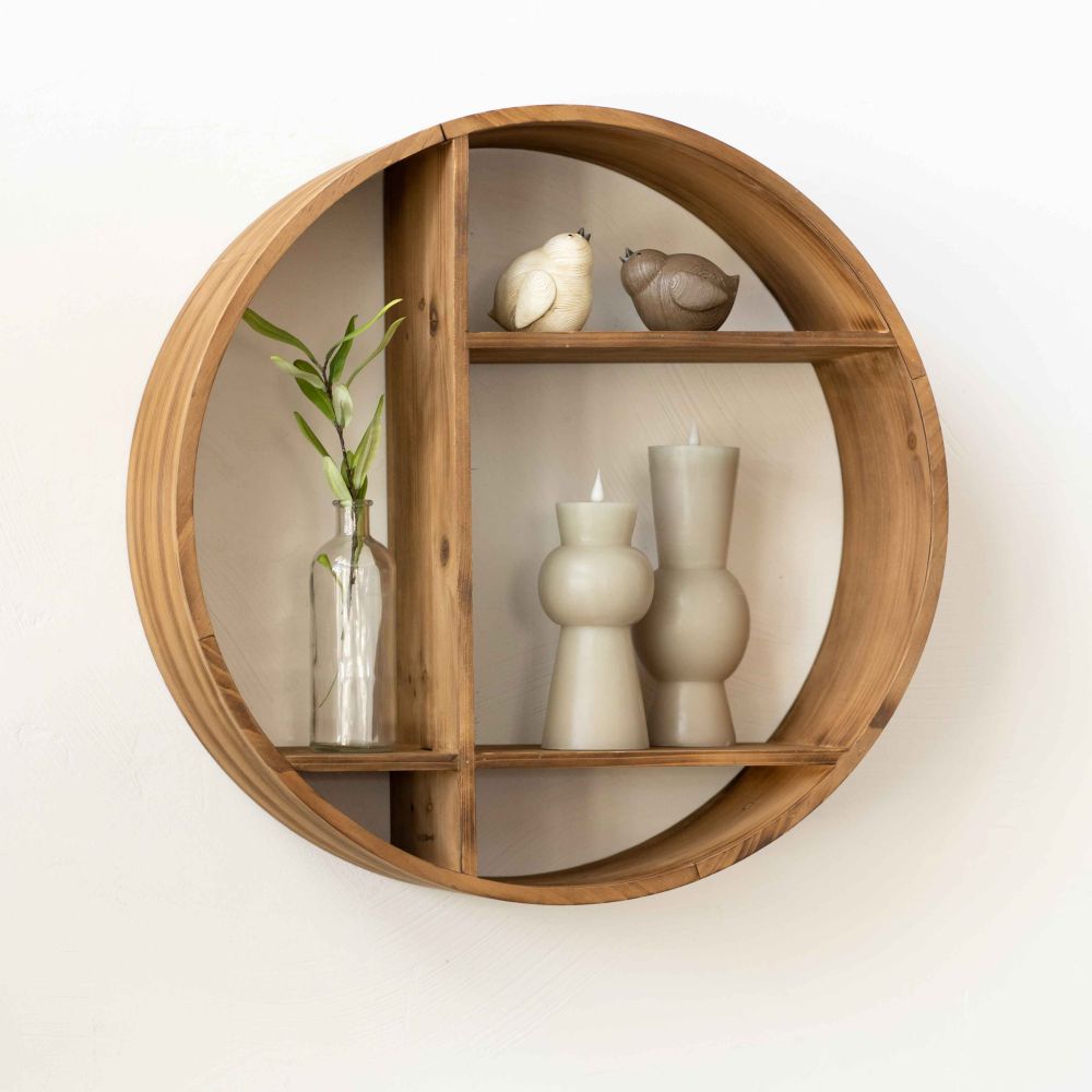 24" Round Wood Shelf - Natural | Neutral Mod Collection