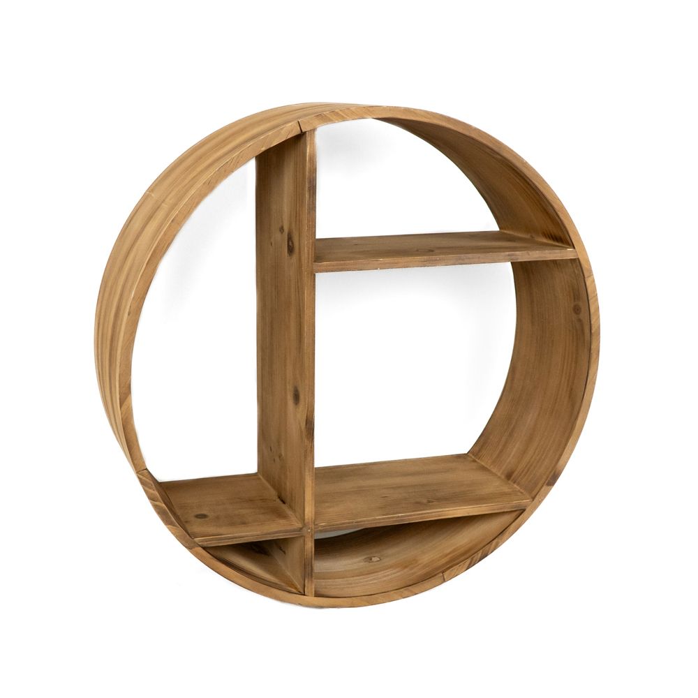 24" Round Wood Shelf - Natural | Neutral Mod Collection