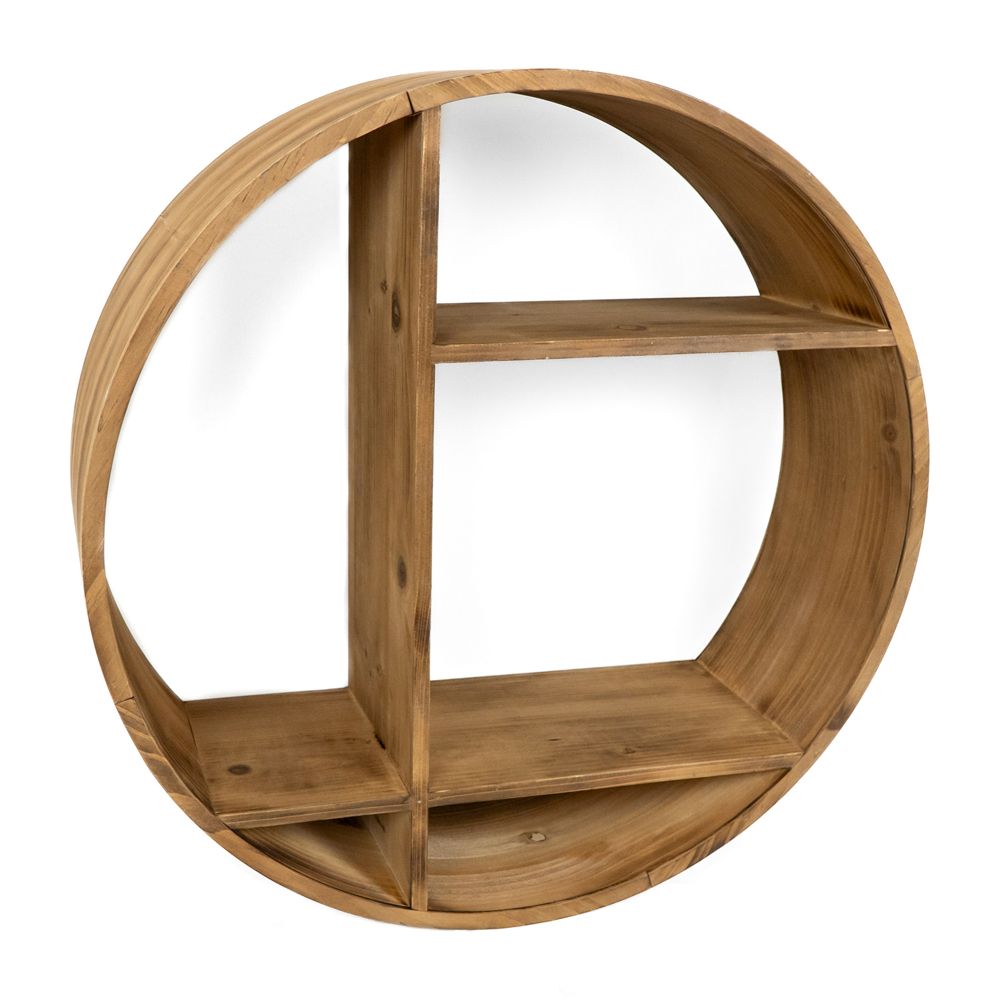 24" Round Wood Shelf - Natural | Neutral Mod Collection
