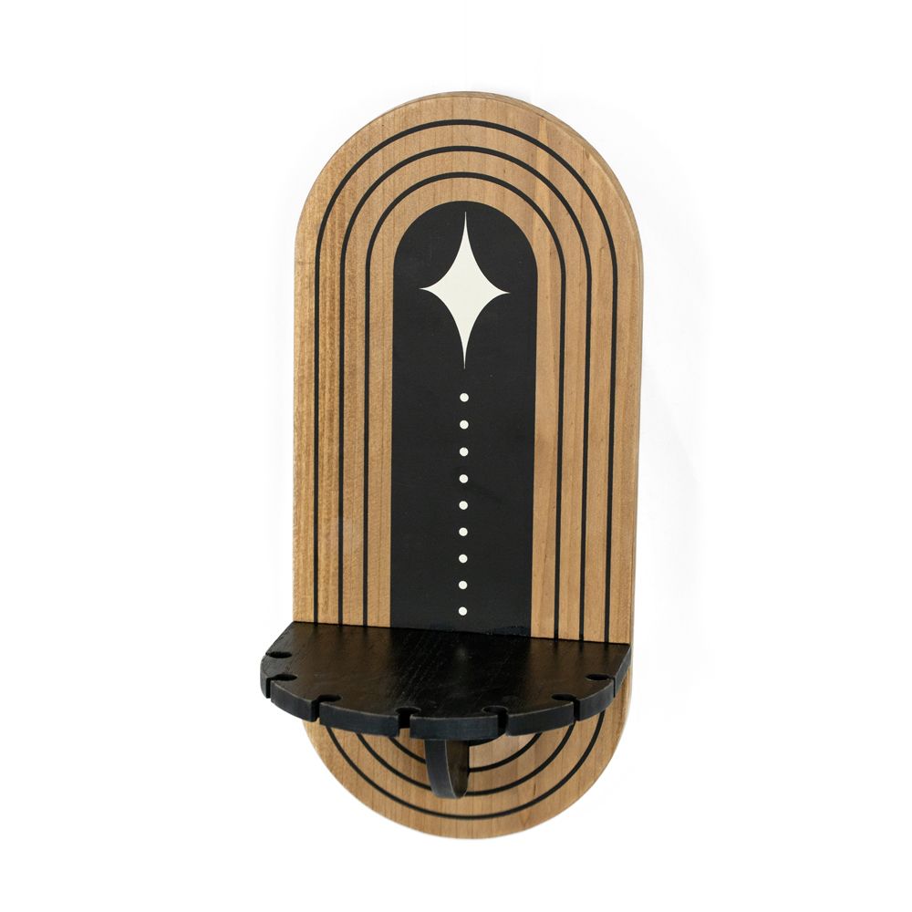 Wood Sconce Shelf - Natural and Black | Neutral Mod Collection