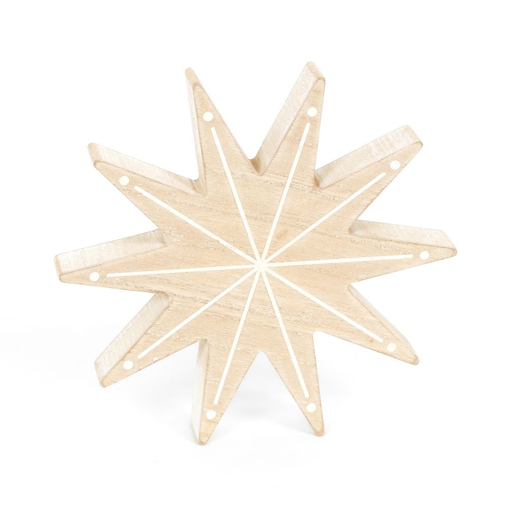 7" Wood Chunky Shape - Sunburst | Natural & White