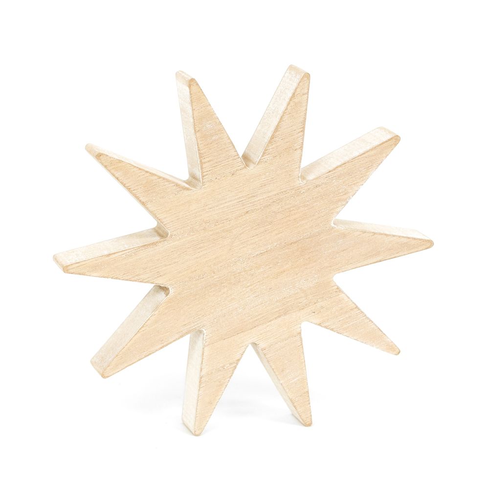 7" Wood Chunky Shape - Sunburst | Natural & White