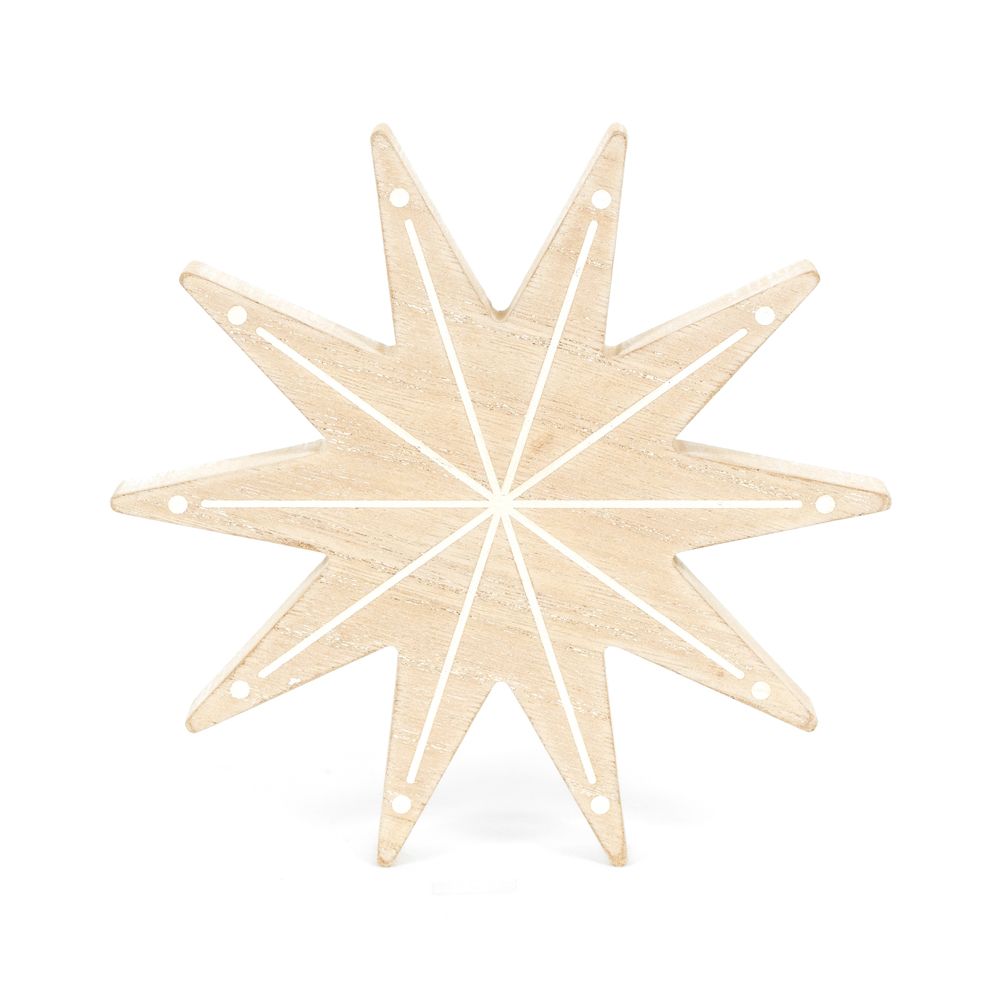 7" Wood Chunky Shape - Sunburst | Natural & White