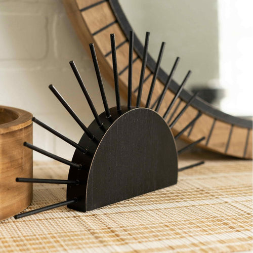 12" Chunky Wood Shape - Sun | Black