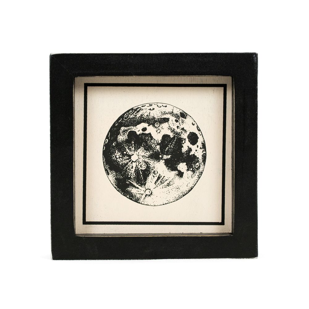 5" Reversible Wood Frame Sign - Moon/Love You | Neutral Mod Collection