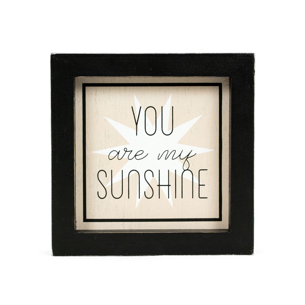5" Reversible Wood Frame Sign - Sun/Sunshine | Neutral Mod Collection
