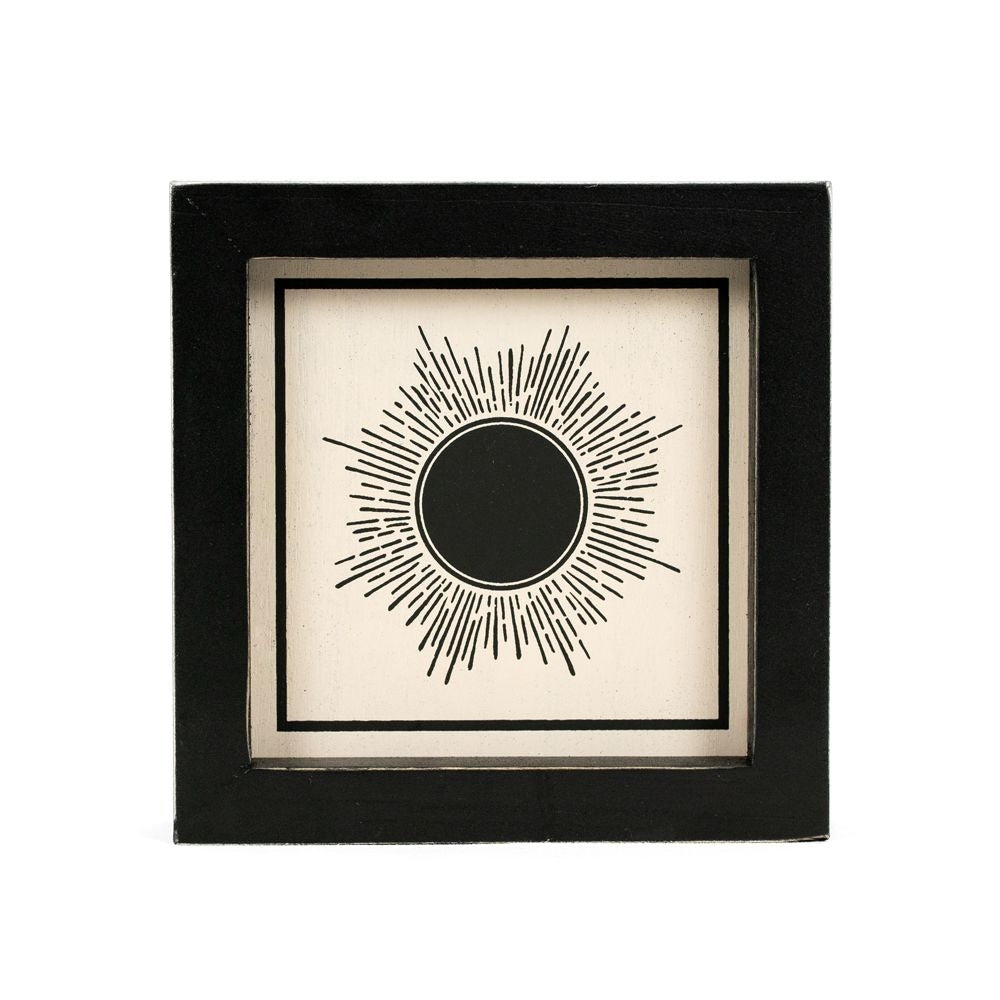 5" Reversible Wood Frame Sign - Sun/Sunshine | Neutral Mod Collection
