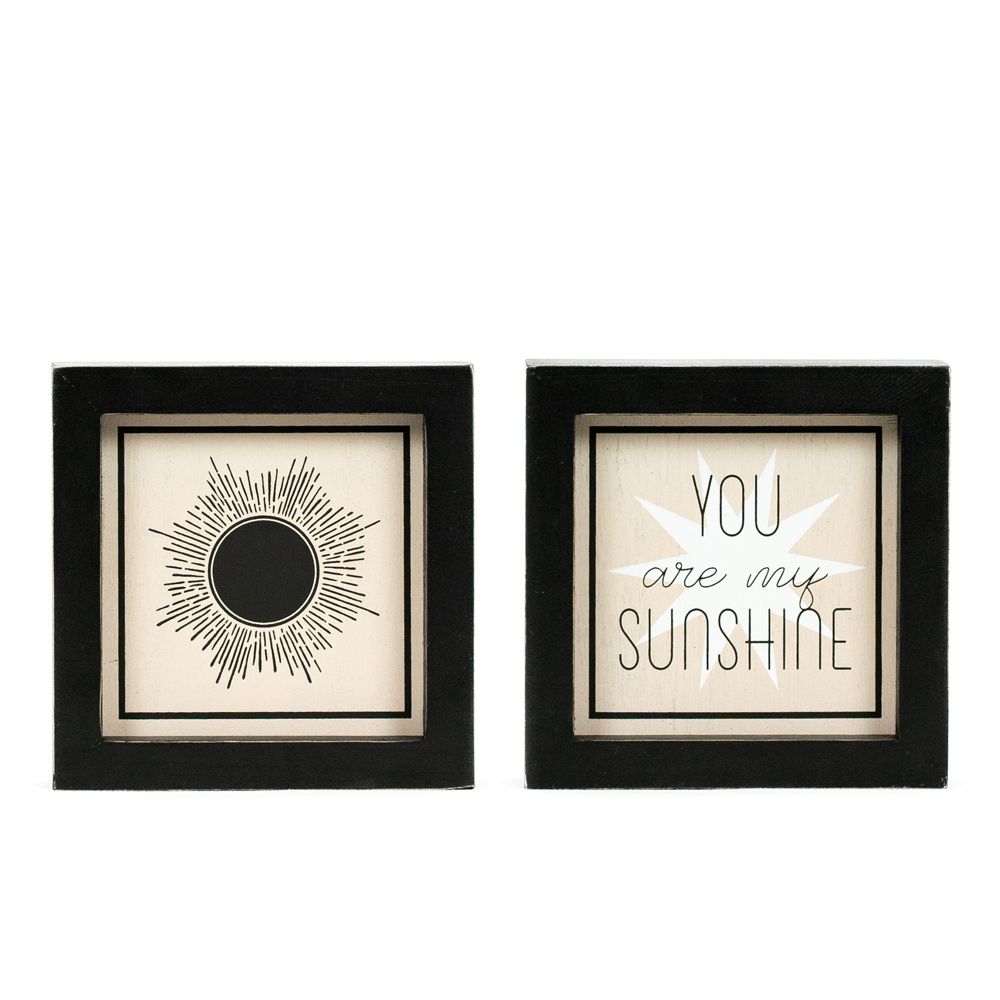 5x5x1.5 rvs wood frame sign (SUN/SUNSHINE)