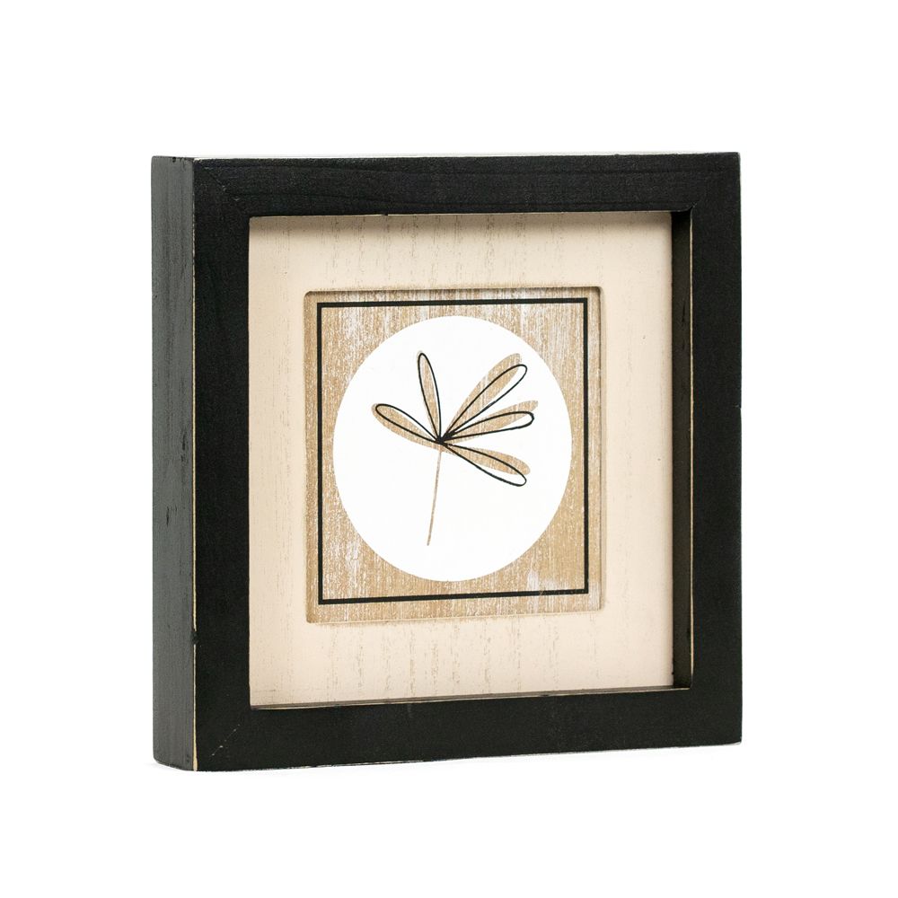8" Reversible Wood Frame Sign - Stem/Circle | Multicolor | Neutral Mod Collection