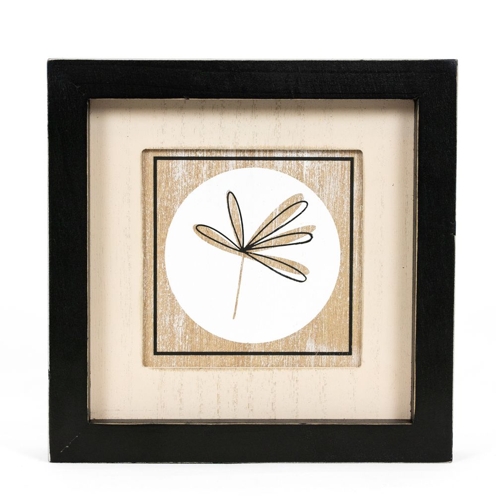 8" Reversible Wood Frame Sign - Stem/Circle | Multicolor | Neutral Mod Collection