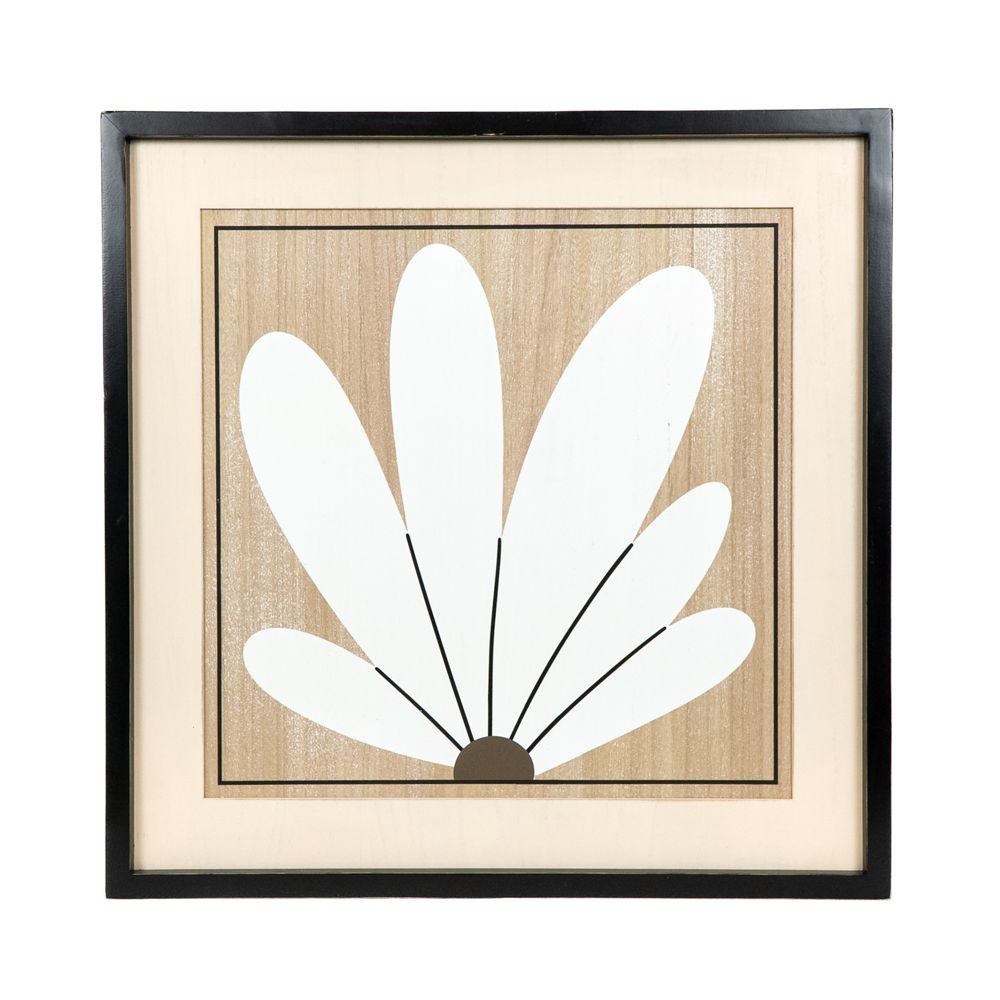 24" Reversible Wood Frame Sign - Pattern/Floral | Multicolor | Neutral Mod Collection