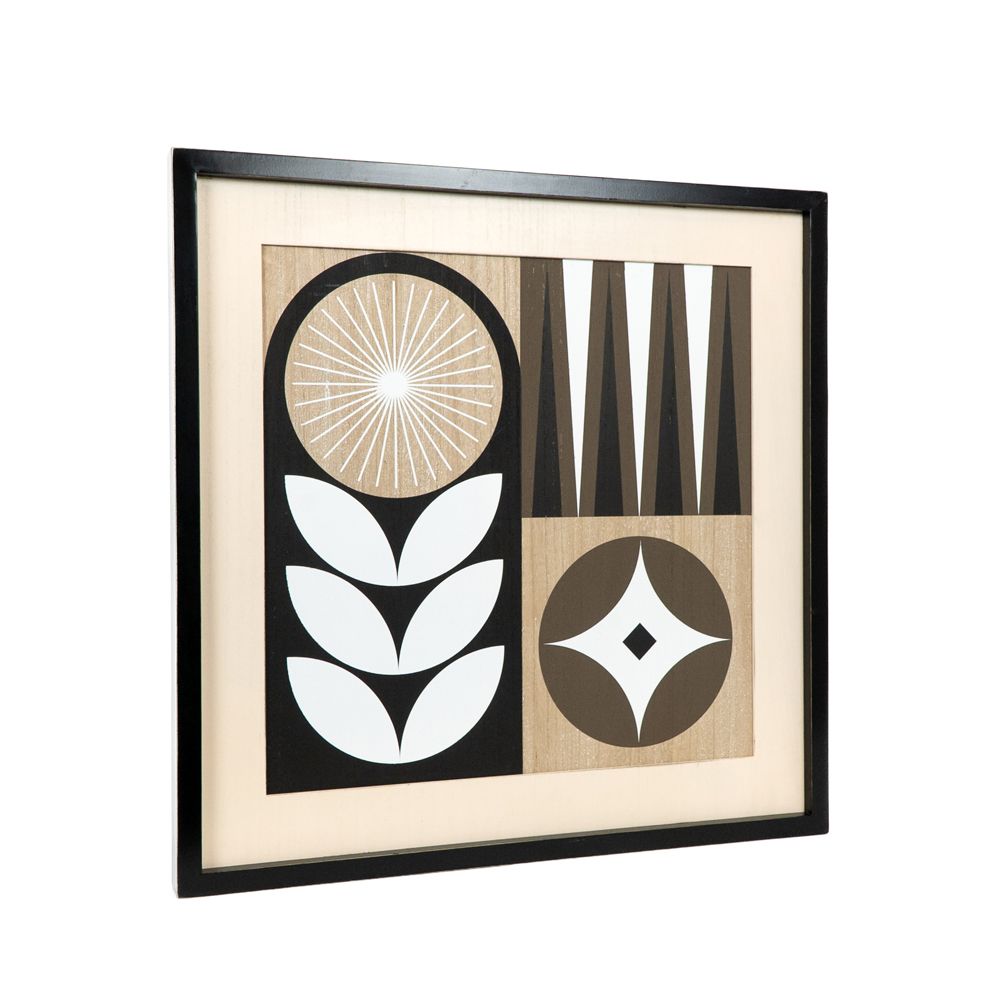 24" Reversible Wood Frame Sign - Pattern/Floral | Multicolor | Neutral Mod Collection