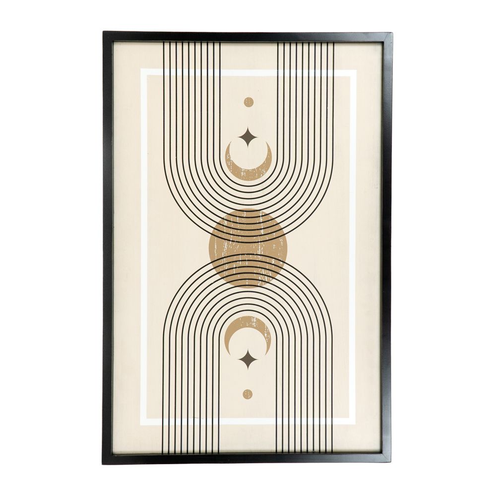 24" x 36" Reversible Wood Frame Sign - Moon/Minimal | Multicolor | Neutral Mod Collection