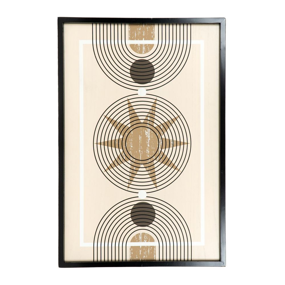 24" x 36" Reversible Wood Frame Sign - Sun/Minimal | Multicolor | Neutral Mod Collection
