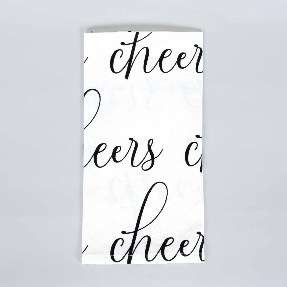16x24 tea towel (CHEERS) bn/wh