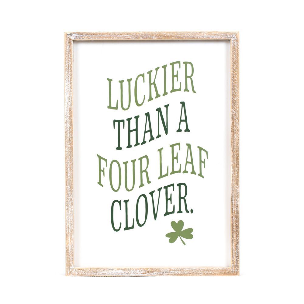 10x14x1.5 wood frame sign (CLOVER) wh/gn