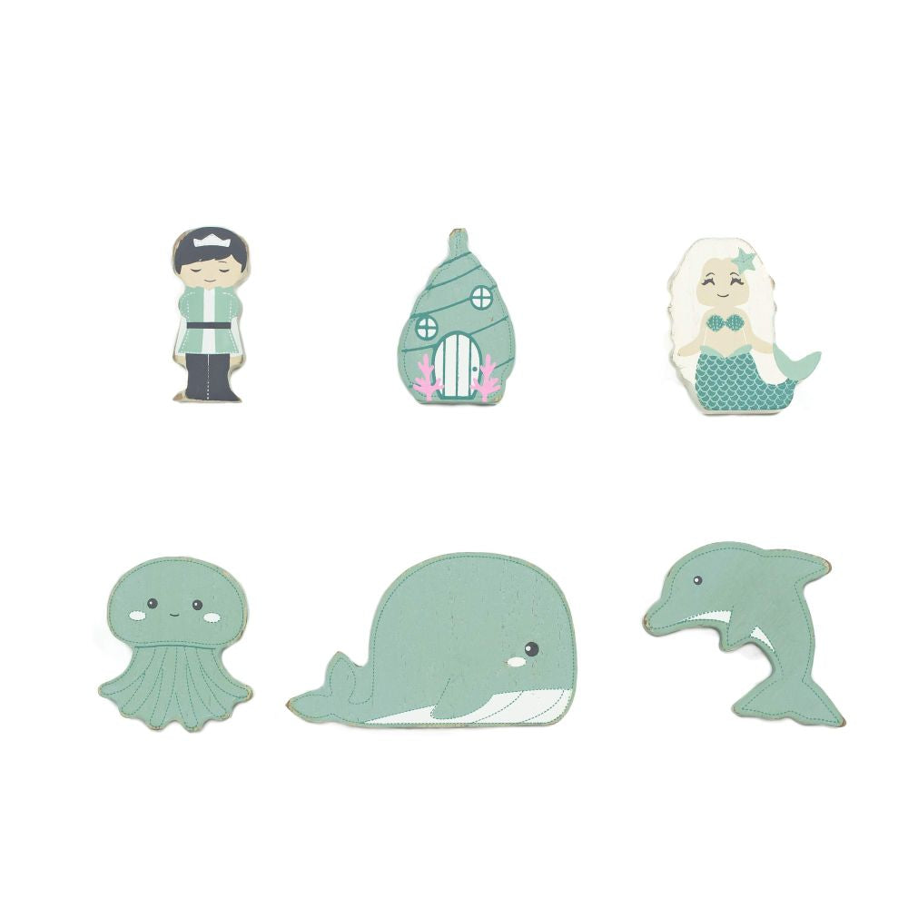 2x2x.25 wood shapes s/6 (MERMAID)