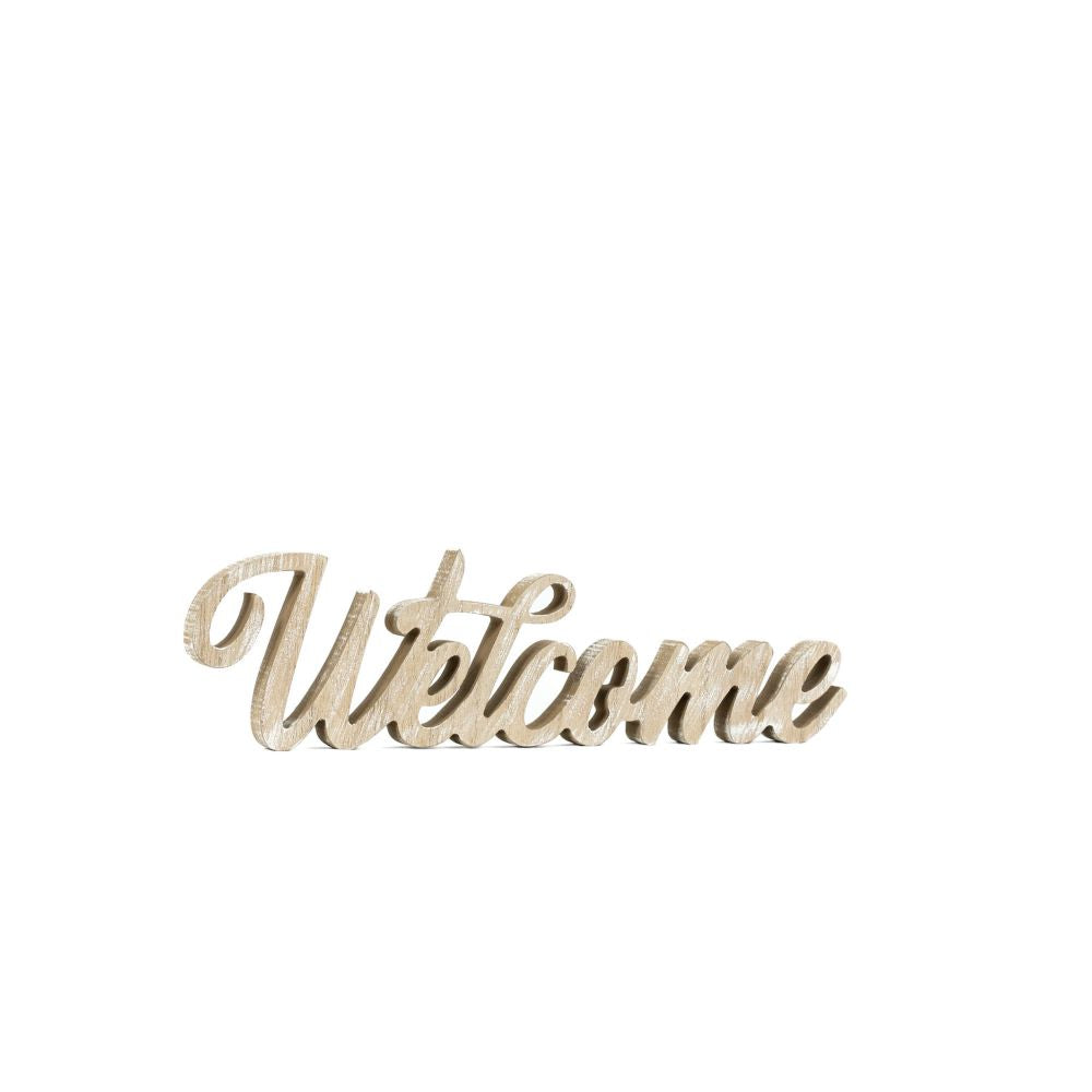 13x4x1 wood cutout (WELCOME) ntrl