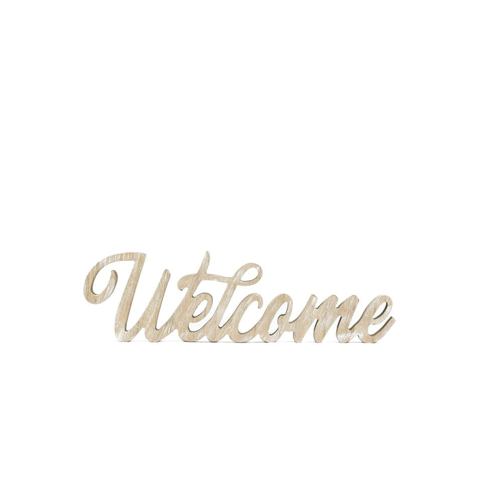13" Wood Cutout - Welcome | Natural | Scripty Sign Collection