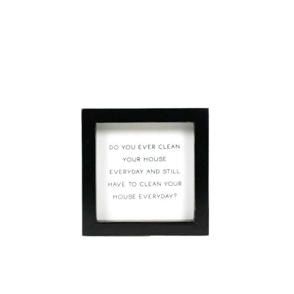 5x5x1.5 wood frame sign (HOUSE) wh/bk