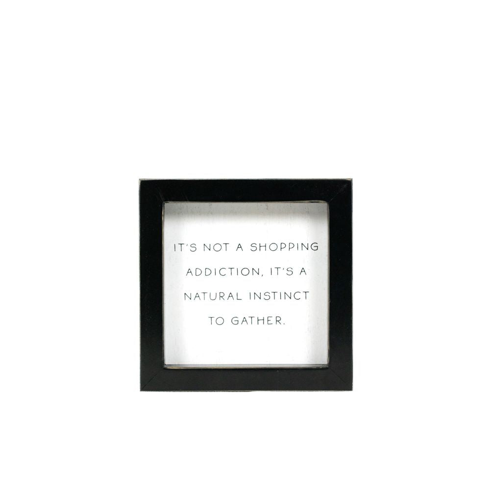 5x5x1.5 wood frame sign (ADDICTION) wh/bk