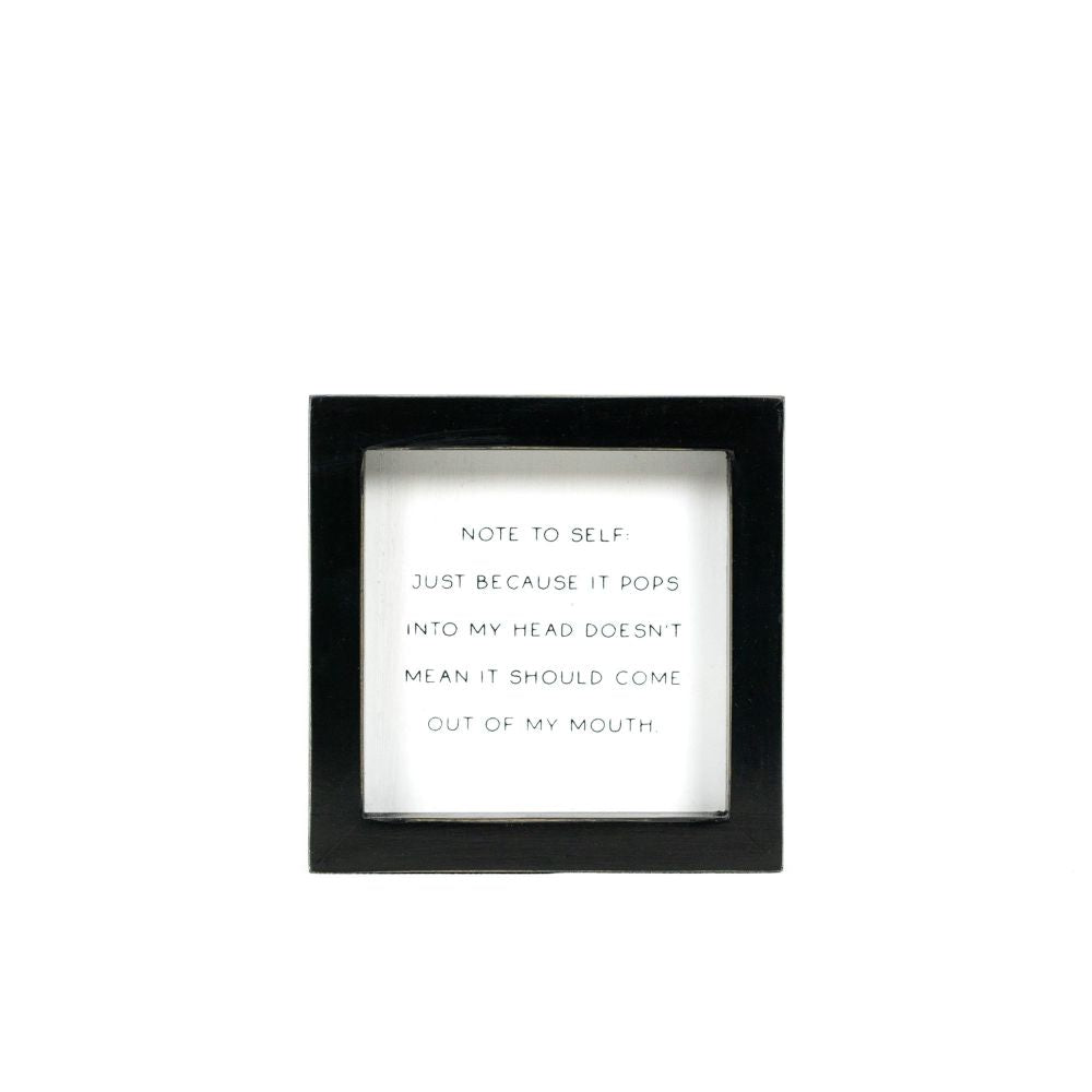 5x5x1.5 wood frame sign (SELF) wh/bk