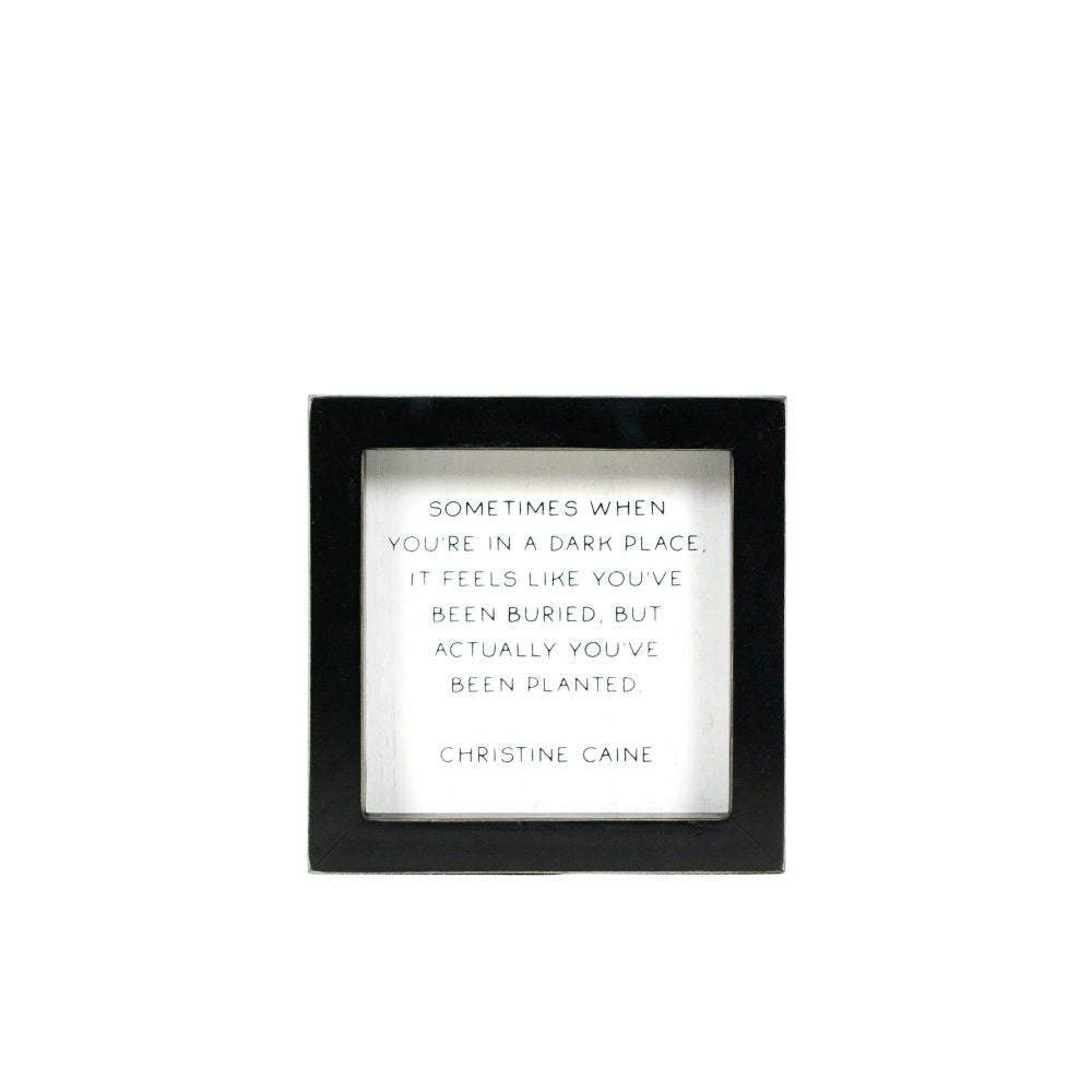 5x5x1.5 wood frame sign (DARK PLACE) wh/bk