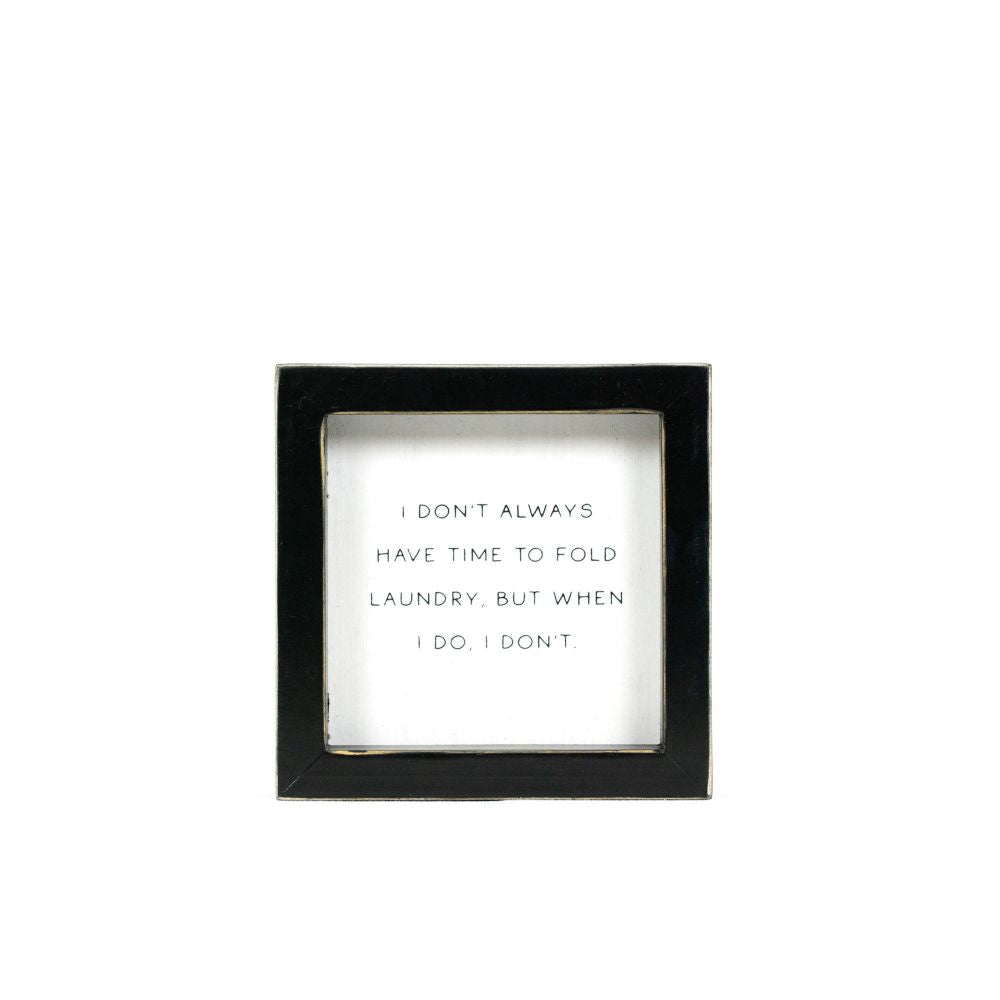 5x5x1.5 wood frame sign (LAUNDRY) wh/bk