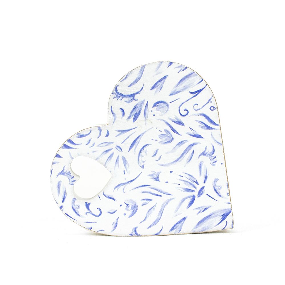 4" Reversible Wood Heart Tabletop - A Piece Of My Heart Lives In Heaven | Multicolor | Remember When Collection
