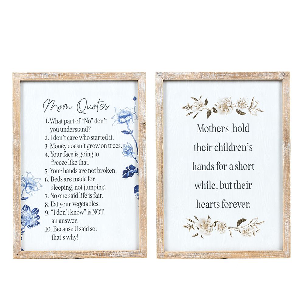 14" x 19" Reversible Wood Frame Sign - Mom Quotes/Forever | Multicolor | Mother's Day Collection