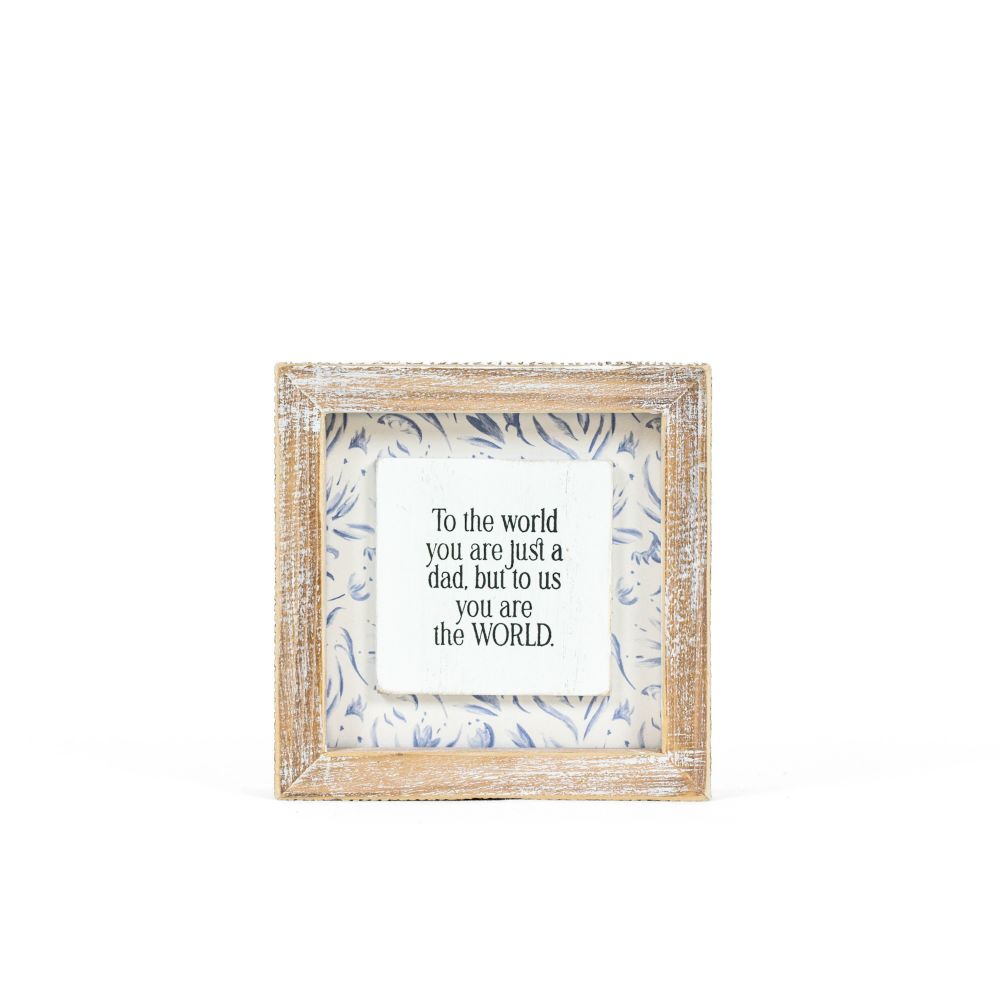 5x5x1.5 rvs wood frame sign (WORLD/DAD)