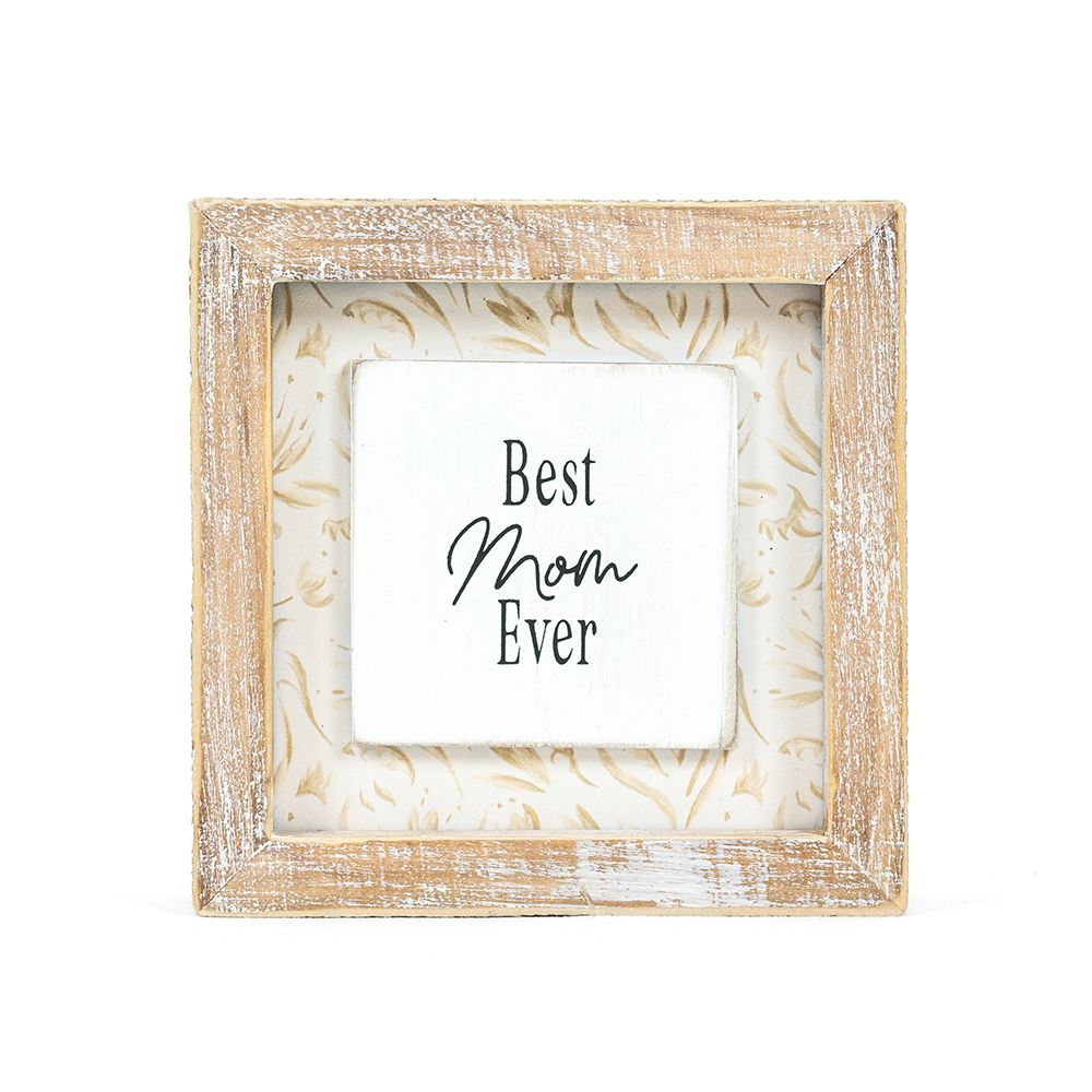 5" Reversible Wood Frame Sign - Home/Mom | Mother's Day Collection