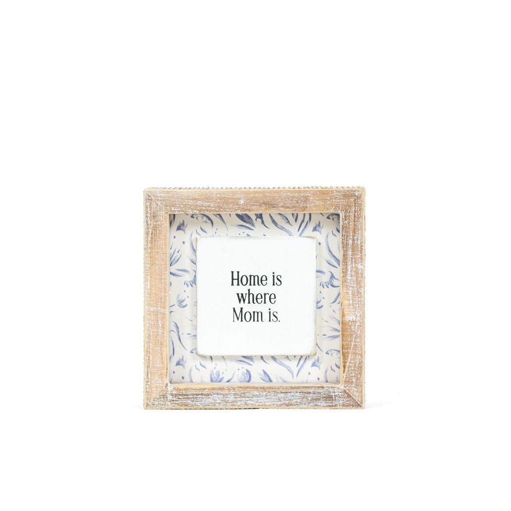 5x5x1.5 rvs wood frame sign (HOME/MOM)