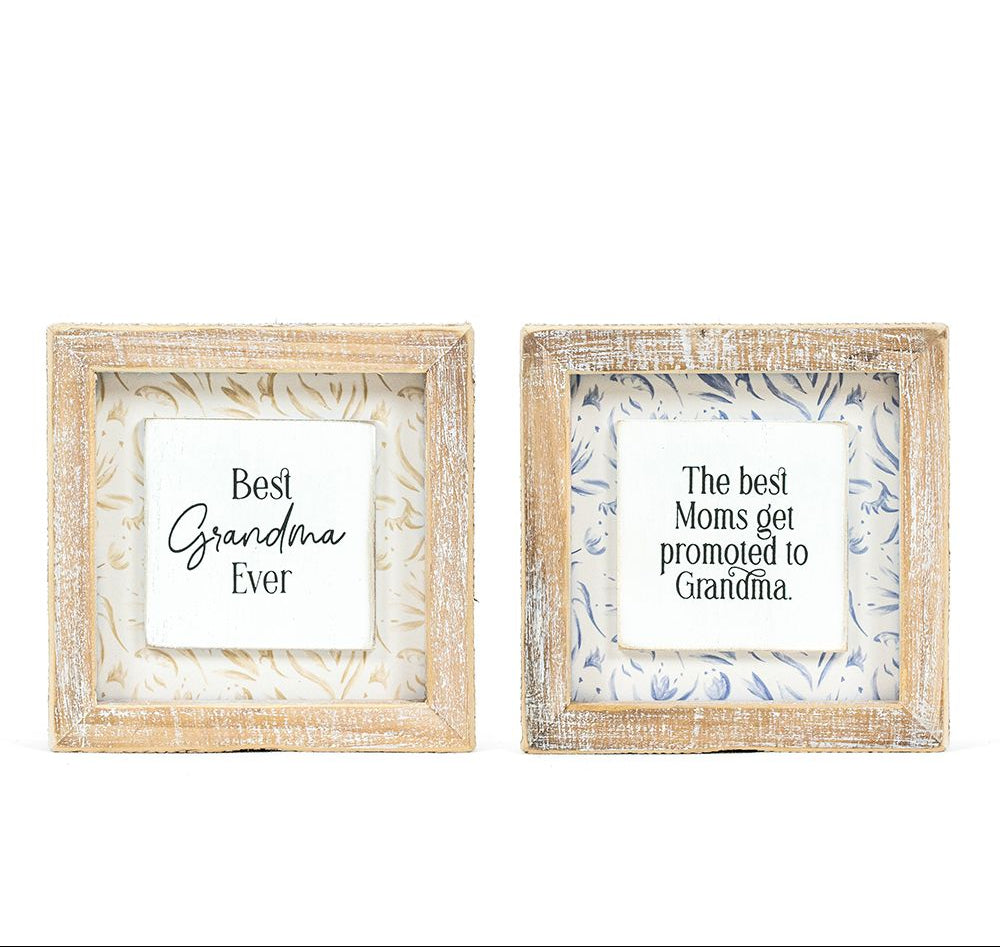 5" Reversible Wood Frame Sign - Grandma | Mother's Day Collection
