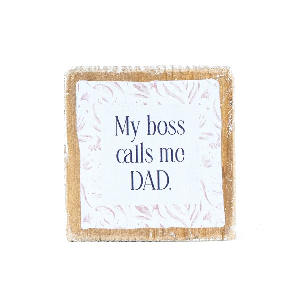 3" Reversible Wood Block Sign - Dad | Father's Day Collection