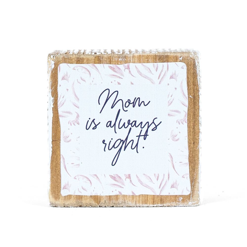 3" Reversible Wood Frame Sign - Space/Mom | Mother's Day Collection